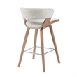 Jagger Counter Height Bar Stool in White Wash with Oatmeal Upholstered Seat