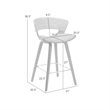 Jagger Counter Height Bar Stool in White Wash with Oatmeal Upholstered Seat