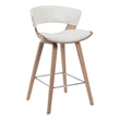 Jagger Counter Height Bar Stool in White Wash with Oatmeal Upholstered Seat