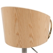 Solstice Adjustable Swivel Barstool in Ivory with White Seat/Oak Wood Accents