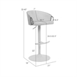 Solstice Adjustable Swivel Barstool in Ivory with White Seat/Oak Wood Accents