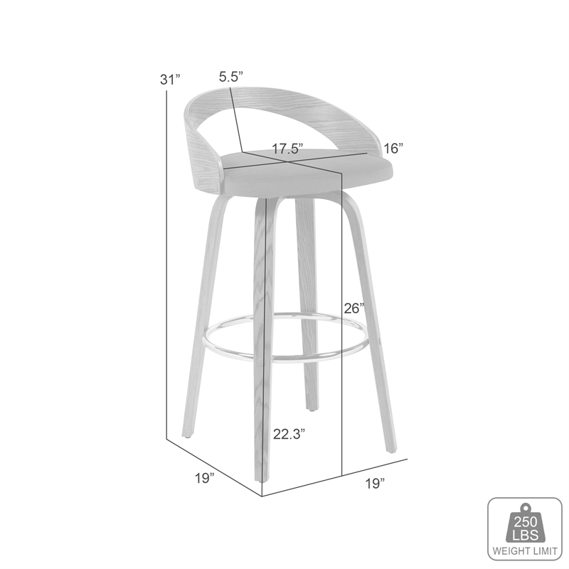 Sonia Swivel Counter Height Bar Stool with Black Seat and Oak Wood- Set of 3