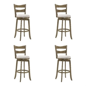 Blair 26&quot Putty Brown Counter Height Swivel Barstool with Cream Seat - Set of 4
