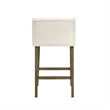Fauna Wood Counter Height Kitchen Bar Stool in Putty Brown/White Boucle Seat