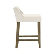 Fauna Wood Counter Height Kitchen Bar Stool in Putty Brown/White Boucle Seat