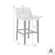 Fauna Wood Counter Height Kitchen Bar Stool in Putty Brown/White Boucle Seat