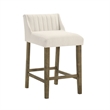Fauna Wood Counter Height Kitchen Bar Stool in Putty Brown/White - Set of 4