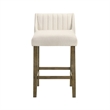 Fauna Wood Counter Height Kitchen Bar Stool in Putty Brown/White - Set of 4
