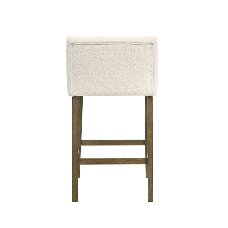 Fauna Wood Counter Height Kitchen Bar Stool in Putty Brown/White - Set of 4