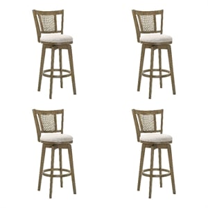 Isla 26&quot Putty Brown Counter Height Swivel Barstool with Cream Seat - Set of 4