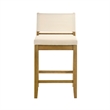 Yaneli Counter Height Bar Stool in Amber Glow with White Fabric Seat