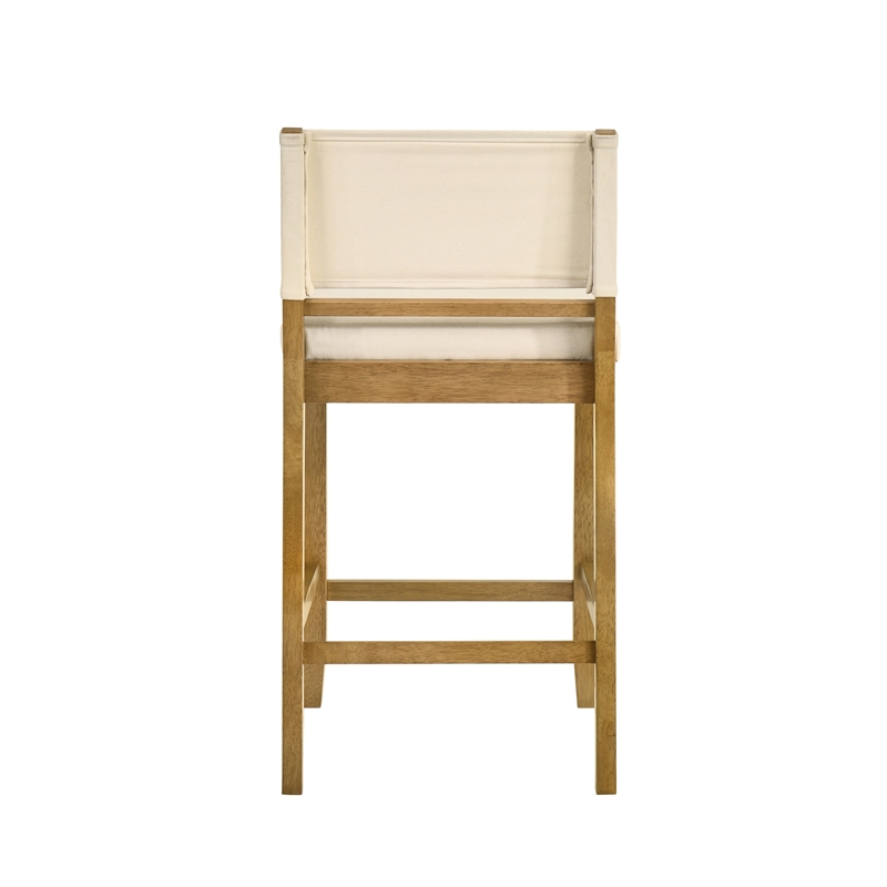 Yaneli Counter Height Kitchen Bar Stool in Amber Glow/White Fabric - Set of 4