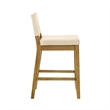Yaneli Counter Height Kitchen Bar Stool in Amber Glow/White Fabric - Set of 4