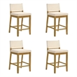 Yaneli Counter Height Kitchen Bar Stool in Amber Glow/White Fabric - Set of 4