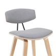Fox Swivel Counter Height Bar Stool with Grey Seat and Oak Wood Frame