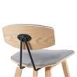 Fox Swivel Counter Height Bar Stool with Grey Seat and Oak Wood Frame