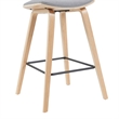 Fox Swivel Counter Height Bar Stool with Grey Seat and Oak Wood Frame