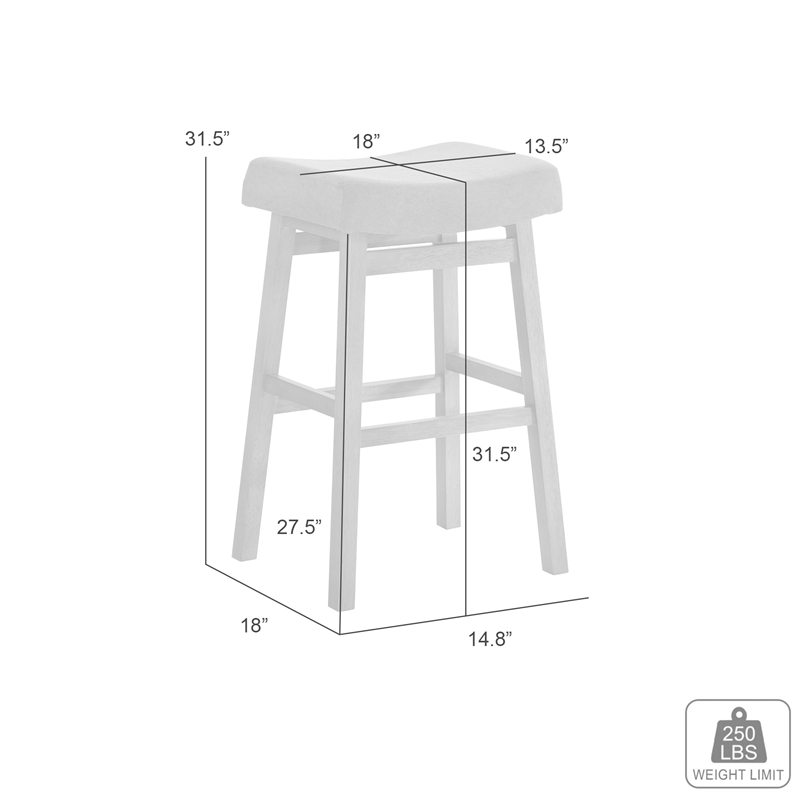 Lenon Wood Bar Height Bar Stool in Amber Glow with Taupe Fabric Seat - Set of 2