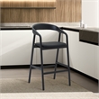 Apache Black Oak Wood and Faux Leather Counter Stool