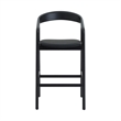 Apache Black Oak Wood and Faux Leather Counter Stool