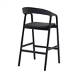 Apache Black Oak Wood and Faux Leather Counter Stool