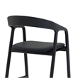 Apache Black Oak Wood and Faux Leather Counter Stool