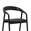 Apache Black Oak Wood and Faux Leather Bar Stool