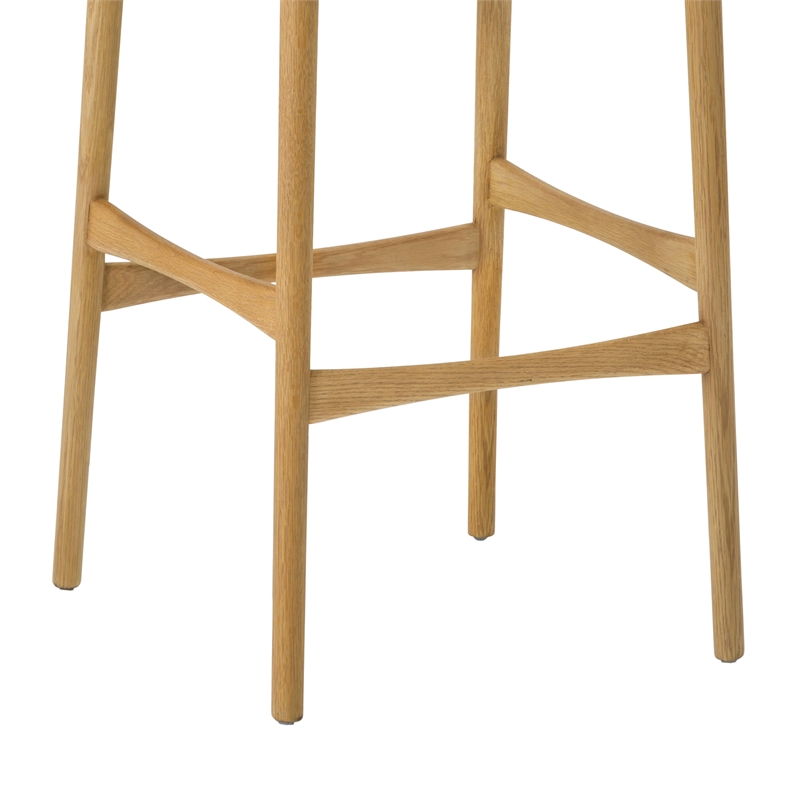 Erie Woven Paper Cord and Oak Wood Counter Stool