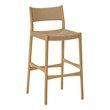 Erie Woven Paper Cord and Oak Wood Counter Stool