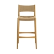 Erie Woven Paper Cord and Oak Wood Bar Stool