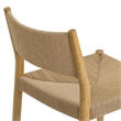 Erie Woven Paper Cord and Oak Wood Bar Stool