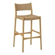 Erie Woven Paper Cord and Oak Wood Bar Stool