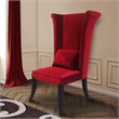Armen Living Mad Hatter Modern Velvet Dining Chair with Black Piping in Gray