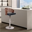 Armen Living Adele Modern Faux Leather Swivel Barstool in Black
