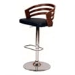 Armen Living Adele Modern Faux Leather Swivel Barstool in Black