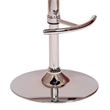 Armen Living Malibu Modern Leather & Metal Swivel Barstool in Black/Walnut
