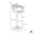 Armen Living Paris Modern Polyurethane Swivel Bar Stool in Cream and walnut