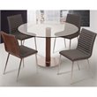 Armen Living Cafe Upholstered Modern Faux Leather Dining Chair in Gray