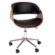 Armen Living Julian Modern Faux Leather Office Chair in Black