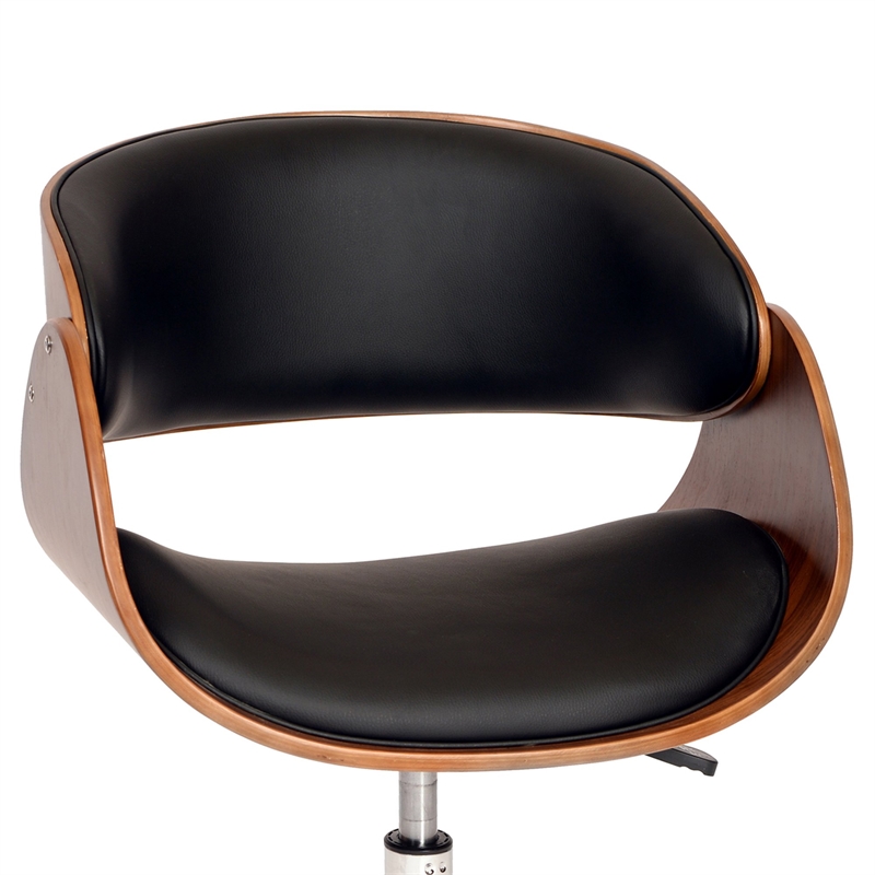 Armen Living Julian Modern Faux Leather Office Chair in Black