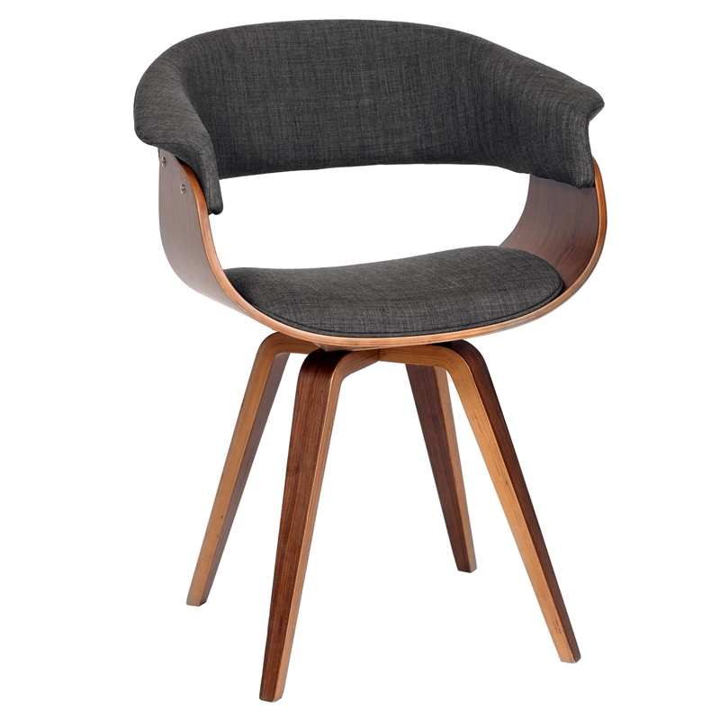 Armen Living Summer Modern Fabric Upholstered Accent Chair in Charcoal