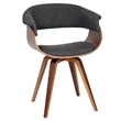 Armen Living Summer Modern Fabric Upholstered Accent Chair in Charcoal