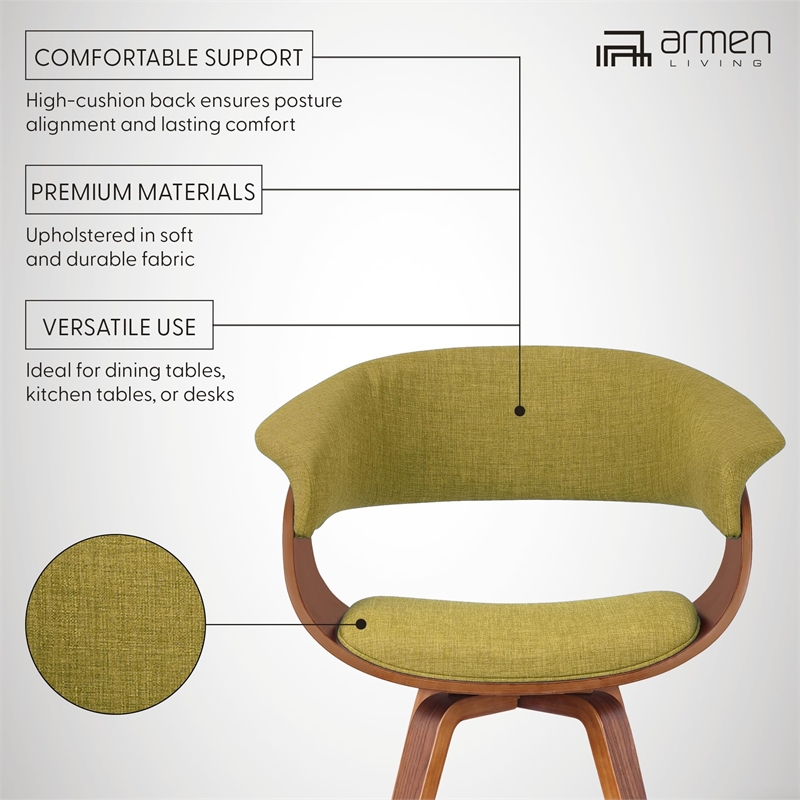 Armen Living Summer Modern Fabric Upholstered Accent Chair in Green