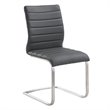 Armen Living Fusion Faux Leather & Metal Dining Chai in Gray/Stainless Steel