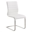 Armen Living Fusion Modern Faux Leather Dining Chai in White