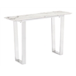 ZUO Atlas Console Table in Stone and Stainless Steel