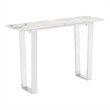 ZUO Atlas Console Table in Stone and Stainless Steel