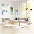 ZUO Deco Modern Polyester Velvet Upholstered Sofa in Beige & Gold