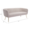 ZUO Deco Modern Polyester Velvet Upholstered Sofa in Beige & Gold