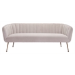 ZUO Deco Modern Polyester Velvet Upholstered Sofa in Beige & Gold